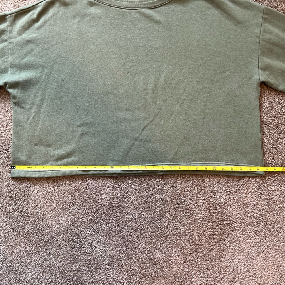 Ladies Cropped Sweatshirt. Green XXL - Picture 7 of 8
